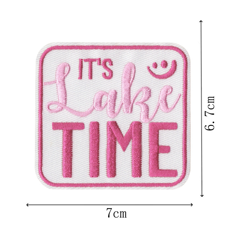 Wholesale Embroidered patch shoes,  hats and bags accessories original cartoon English letter adhesive patch